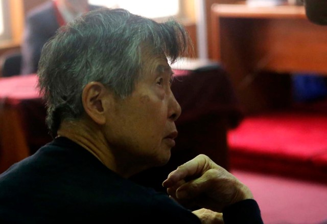 Peru's former President Alberto Fujimori attends a trial related to the use of the media during his tenure as president, in Lima
