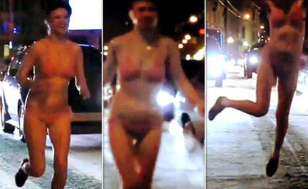 La multaron por trotar en bikini en plena avenida y en invierno