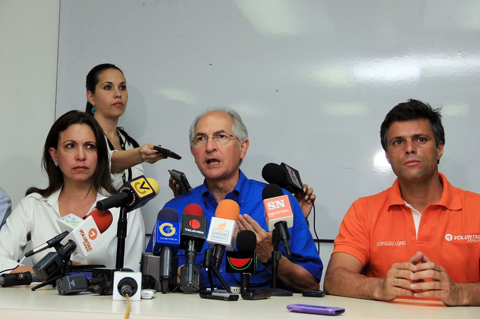 López, Machado y Ledezma: Seguiremos con nuestra agenda de lucha al lado del pueblo venezolano