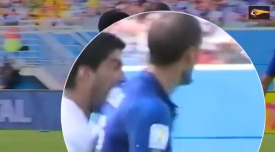 La mordida de Luis Suárez a Chiellini a todo detalle (video)