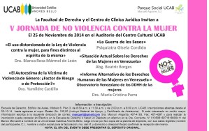 La Ucab invita a la V Jornada de no violencia contra la mujer
