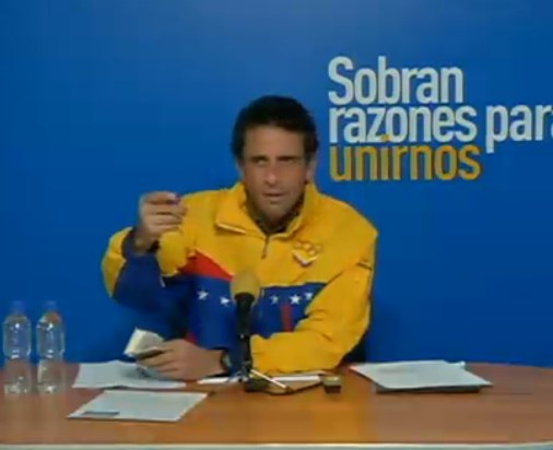 Capriles: Exijo como venezolano que nos presenten las pruebas del golpe