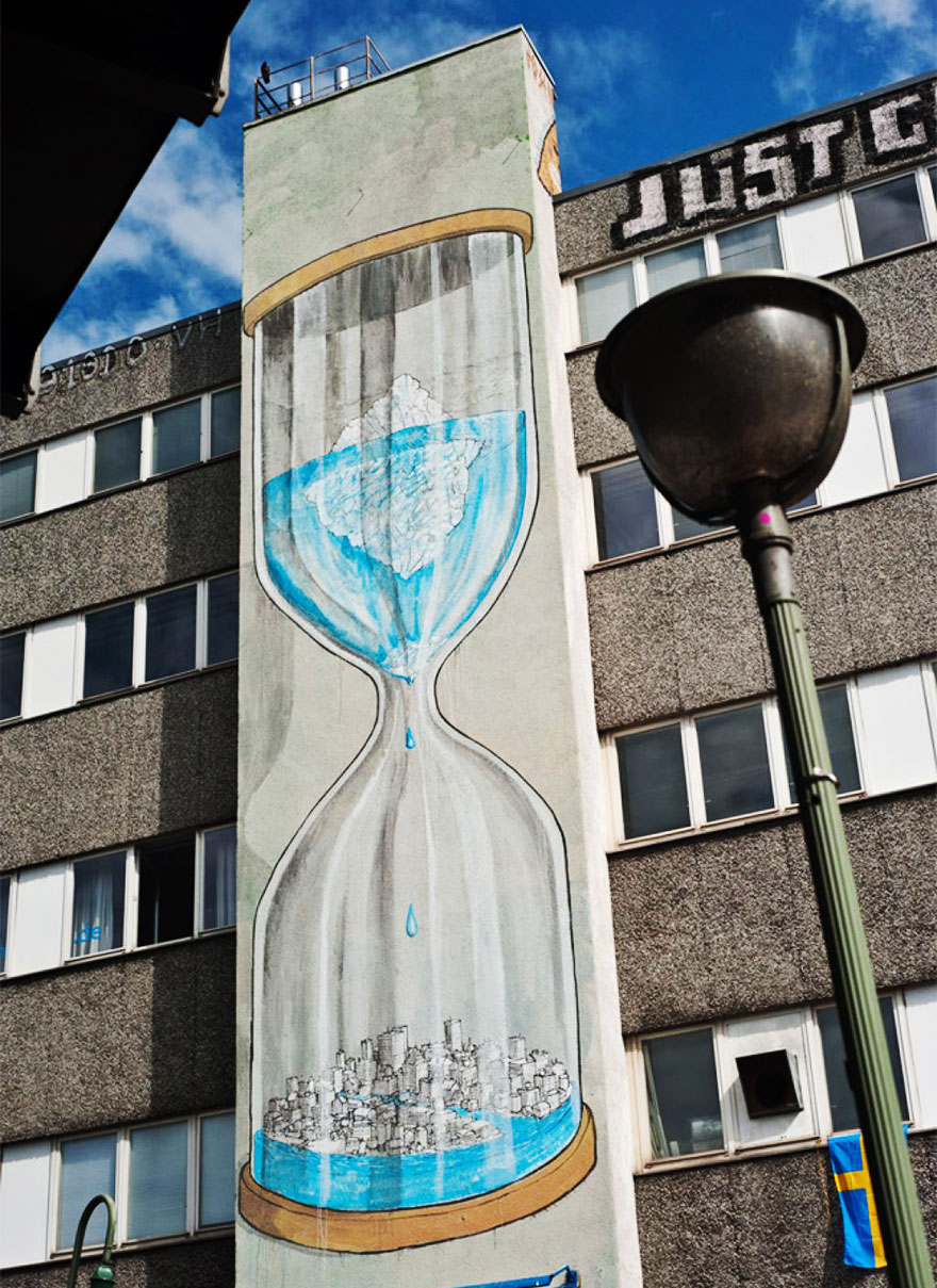 Impactantes grafitis sobre el cambio climático (Fotos)