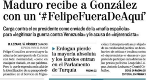Así reseñó la prensa española la llegada de Felipe González a Venezuela