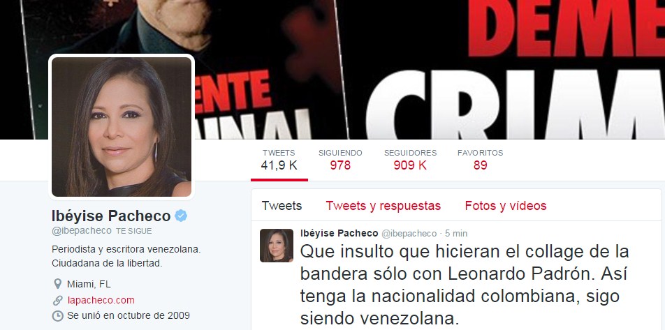 Hackearon la cuenta en twitter de Ibéyise Pacheco