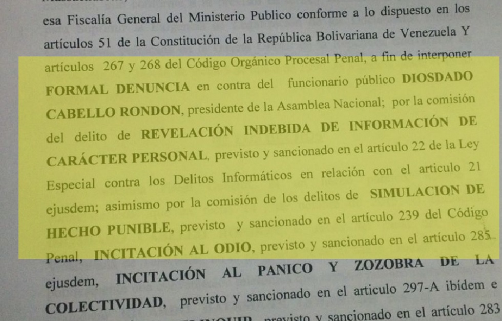 Abogados de Ricardo Hausmann denuncian a Diosdado Cabello en Fiscalía (Documento)