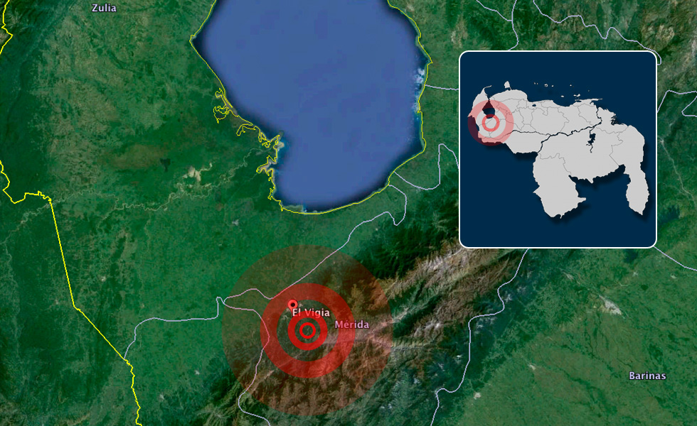 Van 325 réplicas en el estado Mérida tras sismo de magnitud 5.1