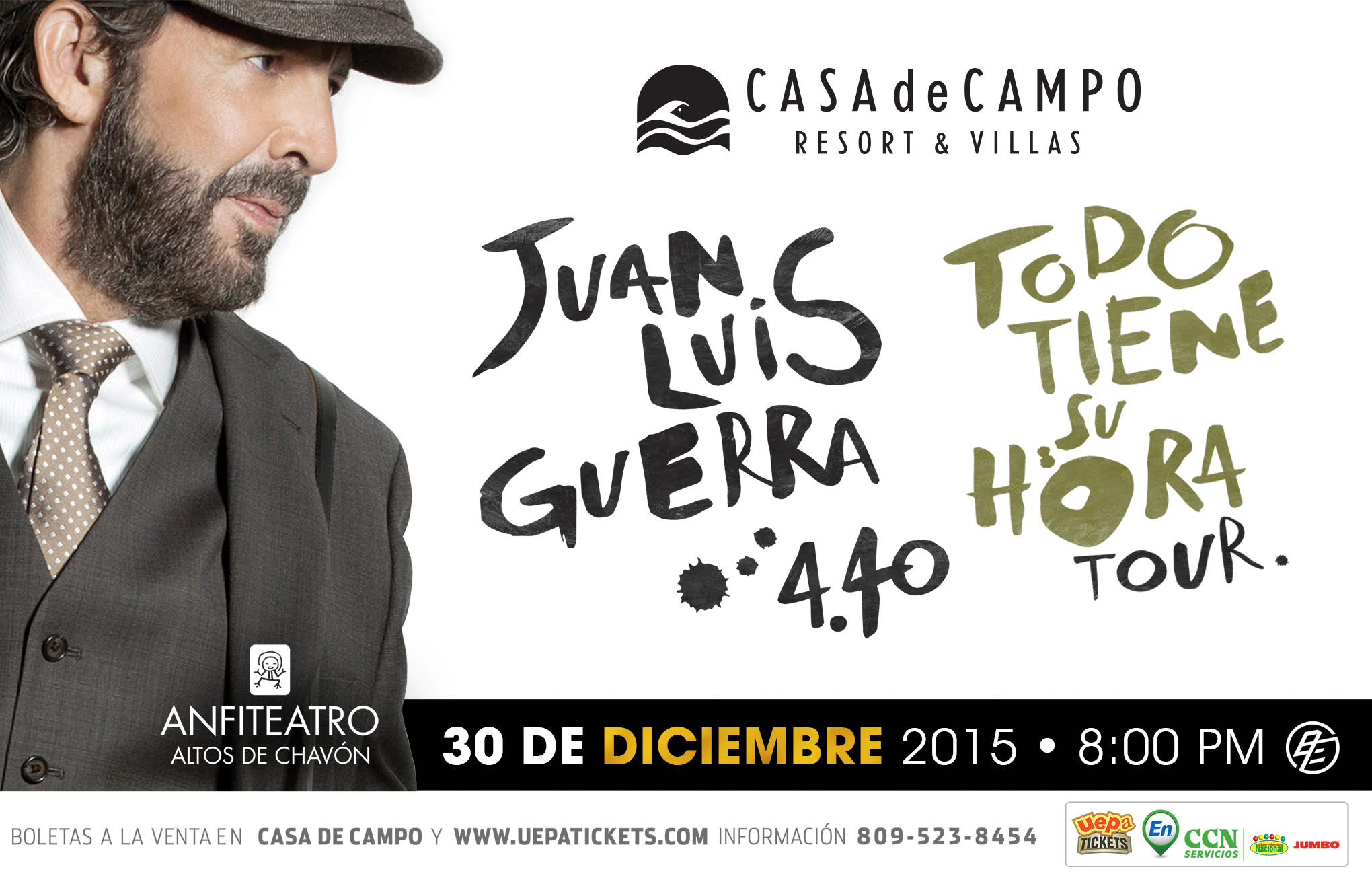 Casa de Campo Resort & Villas presenta en el Anfiteatro de Chavón el regreso de Juan Luis Guerra y su tour Todo Tiene Su Hora