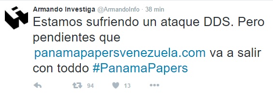 El portal armando.info sufre ataque DoS justo cuando publicaba los #PanamaPapers