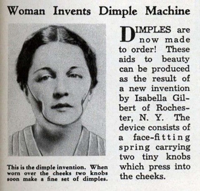 Este inquietante dispositivo fue diseñado para las mujeres que deseaban lucir unos encantadores hoyuelos en las mejillas.