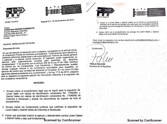 Documento a Colombia