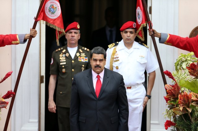 Venezuela's President Nicolas Maduro receives military honors at his arrival to an ALBA alliance summit to mark fourth anniversary of the death of Venezuela's late President Hugo Chavez in Caracas, Venezuela, March 5, 2017. REUTERS/Carlos Garcia Rawlins