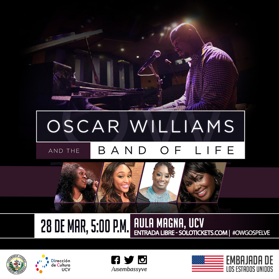 Óscar Williams y The Band Of Life realizarán tres presentaciones en Venezuela