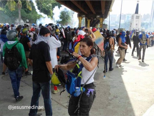 Amanda Gutiérrez en la marcha del #30May