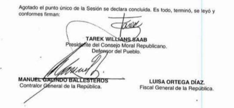 La Fiscal General NO FIRMÓ acta de preselección a cargos de magistrados al TSJ (DOCUMENTO)