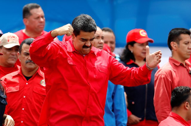 Venezuela's President Nicolas Maduro gestures during the closing campaign ceremony for the upcoming Constituent Assembly election in Caracas, Venezuela, July 27, 2017 . REUTERS/Carlos Garcias Rawlins