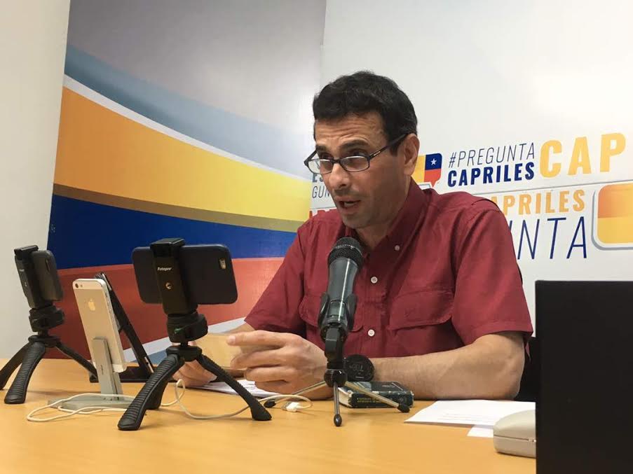 Capriles: El #16Jul ratificaremos que queremos vivir en democracia