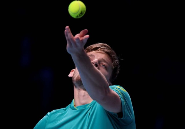 Tennis - ATP World Tour Finals - The O2 Arena, London, Britain - November 18, 2017 Belgium's David Goffin in action during his semi final match against Switzerland's Roger Federer REUTERS/Toby Melville TPX IMAGES OF THE DAY