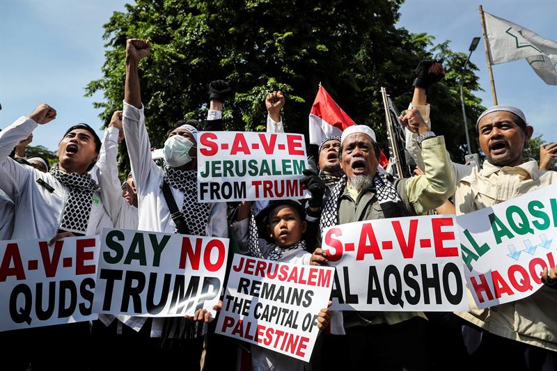 Protestas en Indonesia y Malasia contra plan de EEUU sobre Jerusalén