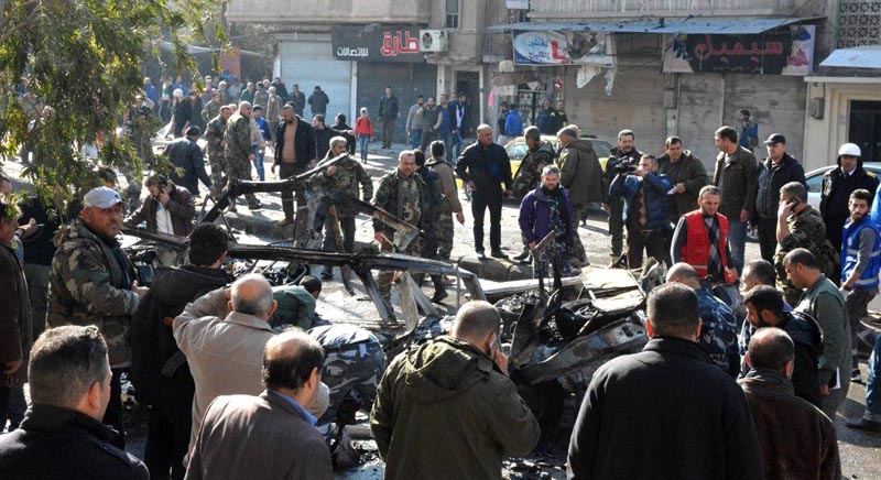 Once muertos por una explosión en un microbús en la ciudad siria de Homs