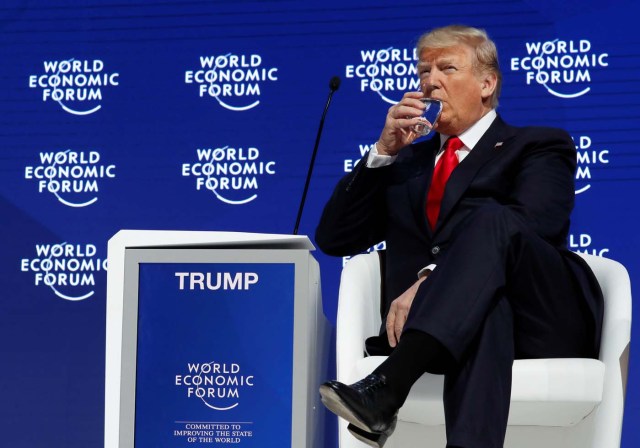 U.S. President Donald Trump attends the World Economic Forum (WEF) annual meeting in Davos, Switzerland January 26, 2018. REUTERS/Carlos Barria