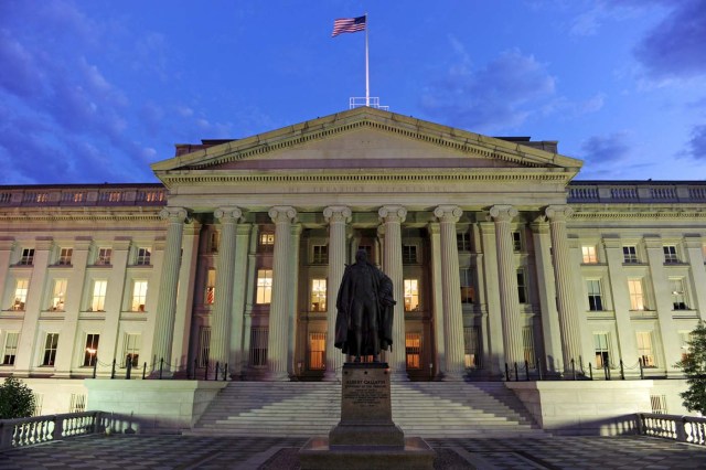   Departamento del Tesoro en Washington DC, Estados Unidos.  EFE/Matthew Cavanaugh