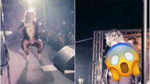 ¡En plena tarima! El traje de esta cantante mexicana no soportó su sensual baile y la dejó en la calle (VIDEO)