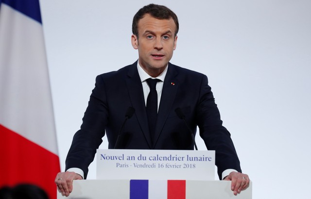 Presidente Macron durante un acto en París, Francia REUTERS/Ian Langsdon/Pool