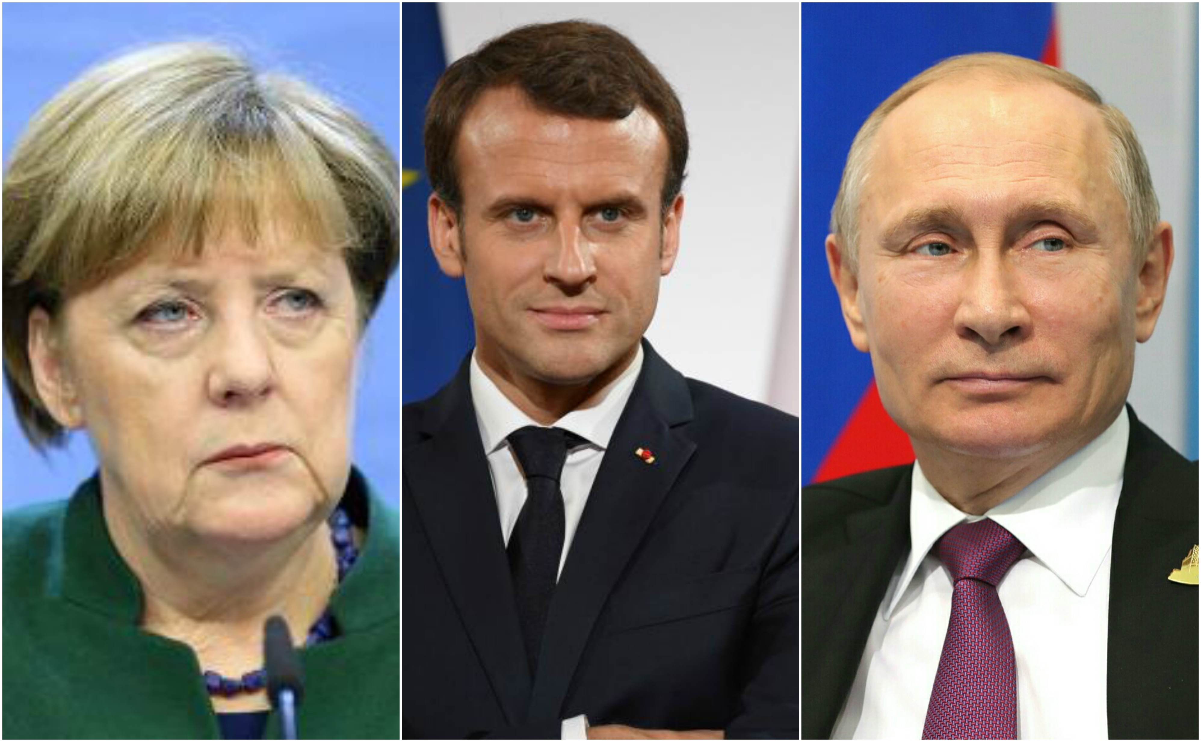 Macron y Merkel piden a Putin una tregua en Siria