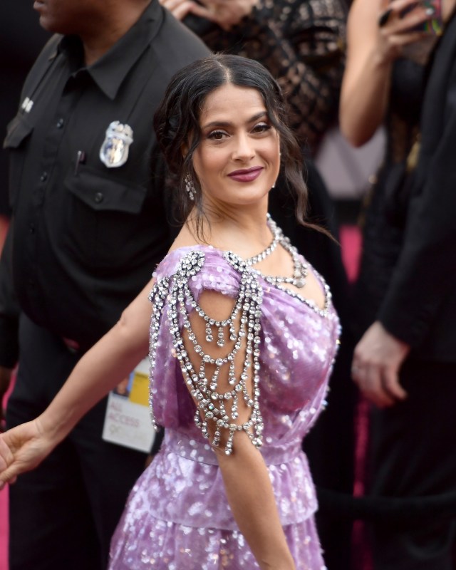 HOLLYWOOD, CA - MARCH 04: Salma Hayek attends the 90th Annual Academy Awards at Hollywood & Highland Center on March 4, 2018 in Hollywood, California. Matt Winkelmeyer/Getty Images/AFP