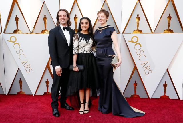 90th Academy Awards - Oscars Arrivals – Hollywood, California, U.S., 04/03/2018 – Anthony Leo, Saara Chaudry and Nora Twomey. REUTERS/Mario Anzuoni