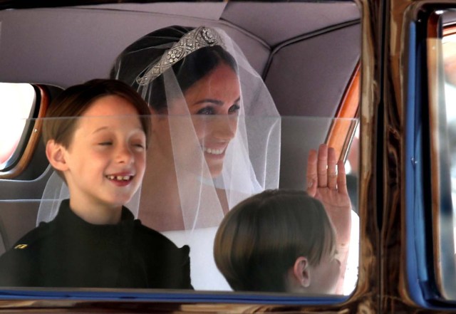 Meghan Markle arrives at St George's Chapel at Windsor Castle for her wedding to Prince Harry in Windsor, Britain, May 19, 2018. Chris Radburn/Pool via REUTERS