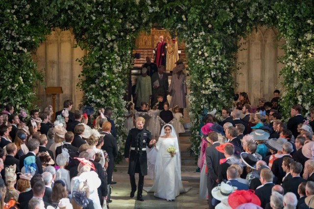 Prince Harry and Meghan Markle leave St George's Chapel at Windsor Castle after their wedding in Windsor, Britain, May 19, 2018. Dominic Lipinski/Pool via REUTERS