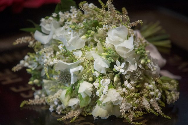 Meghan Markle's wedding bouquet lies on the grave of the Unknown Warrior in the west nave of Westminster Abbey, London, Britain May 20, 2018. Victoria Jones/Pool via Reuters