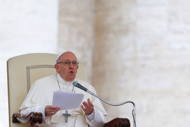 El papa Francisco durante la audiencia de este miércoles (Foto AFP)
