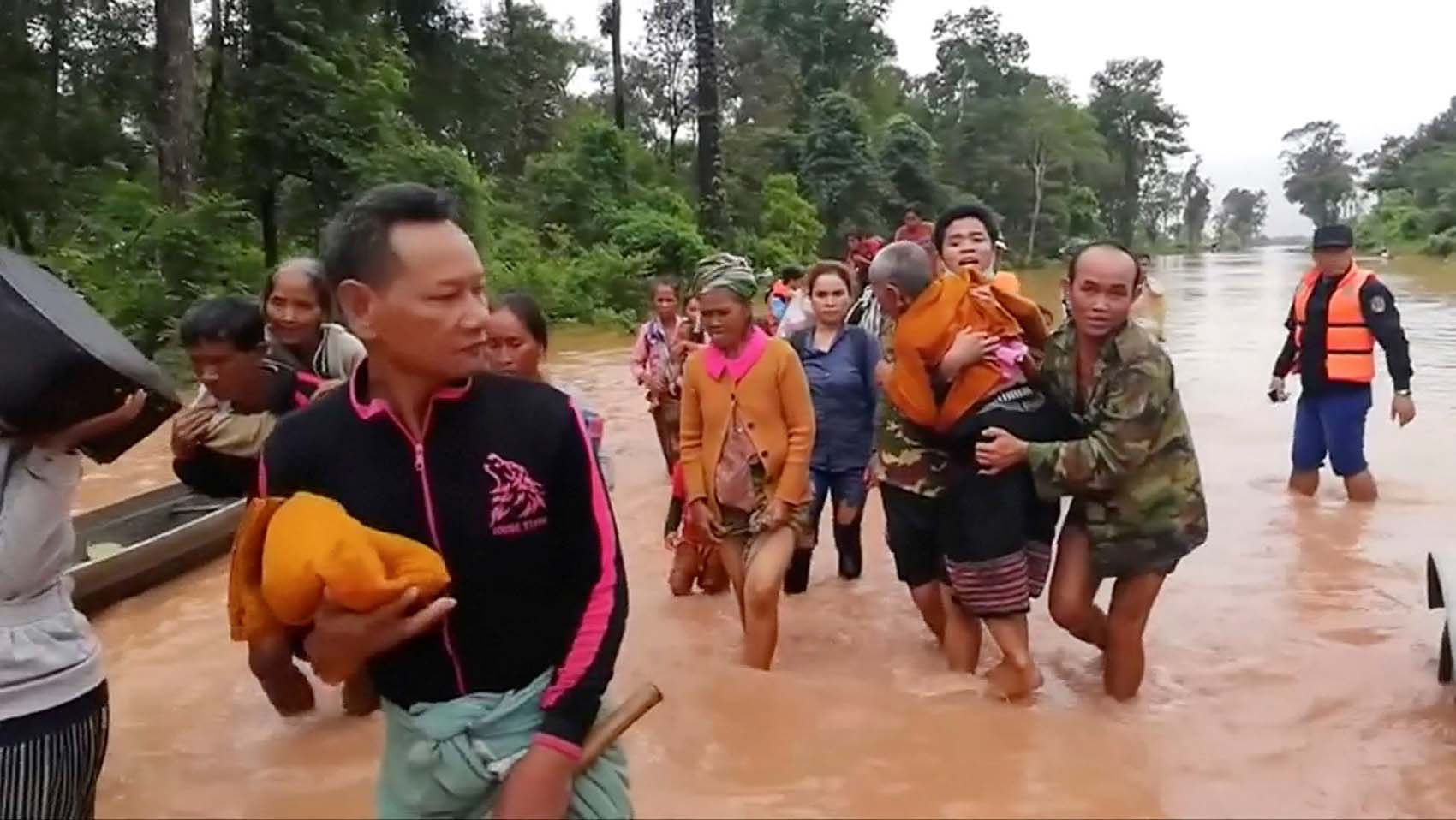 Al menos 131 desaparecidos por el derrumbe de la represa en Laos