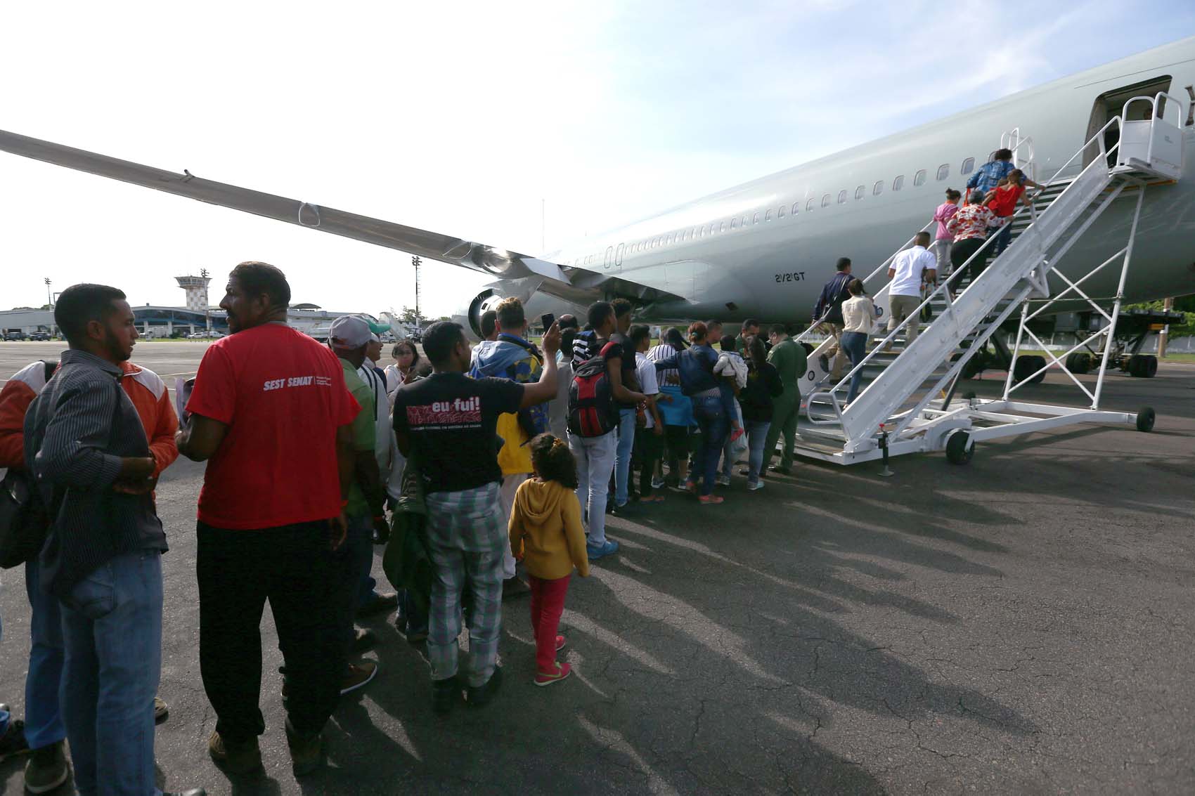 Migrantes venezolanos fueron trasladados desde Boa Vista hasta Campo Grande en Brasil