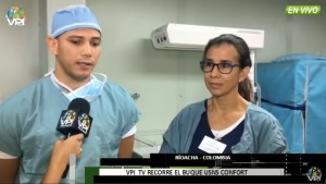 Emigrantes venezolanos en el hospital buque se alegran al ser atendidos por un hermano (video)