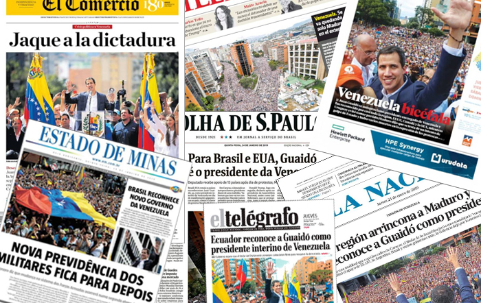 La juramentación de Guaidó en primera plana de la prensa de Latinoamérica (Portadas)