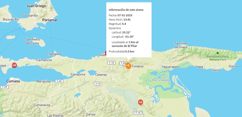 Sismo de magnitud 4.4 en El Pilar #7Ene