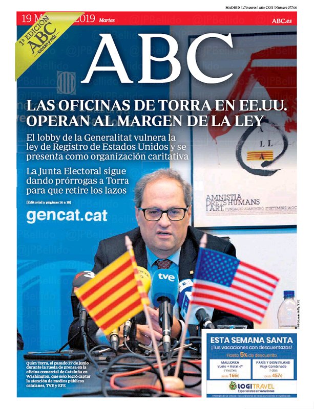 Portadas de la prensa internacional de este martes 19 de marzo de 2019