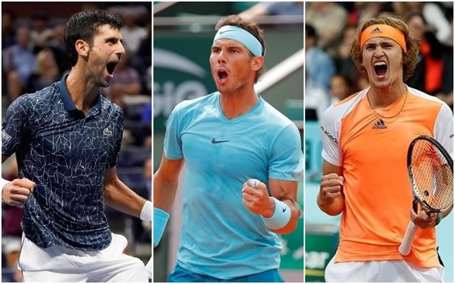 Djokovic, Nadal y Zverev en el podio de la ATP antes de la temporada de tierra