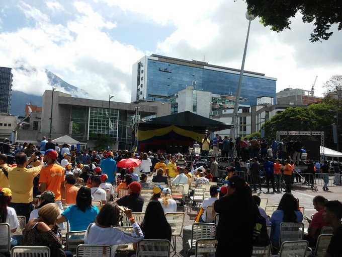 Así se encuentra la Plaza Alfredo Sadel ante la sesión de calle convocada para este #23Jul (fotos)