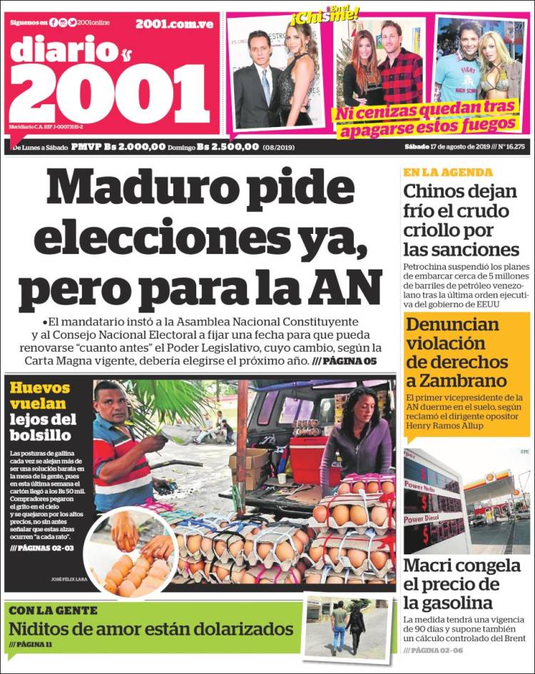 Portadas de este sábado 17 de agosto de 2019