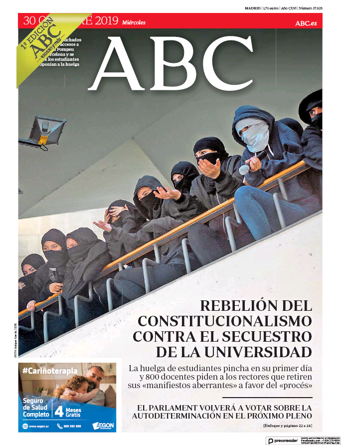 Portadas de la prensa internacional de este miércoles 30 de octubre de 2019