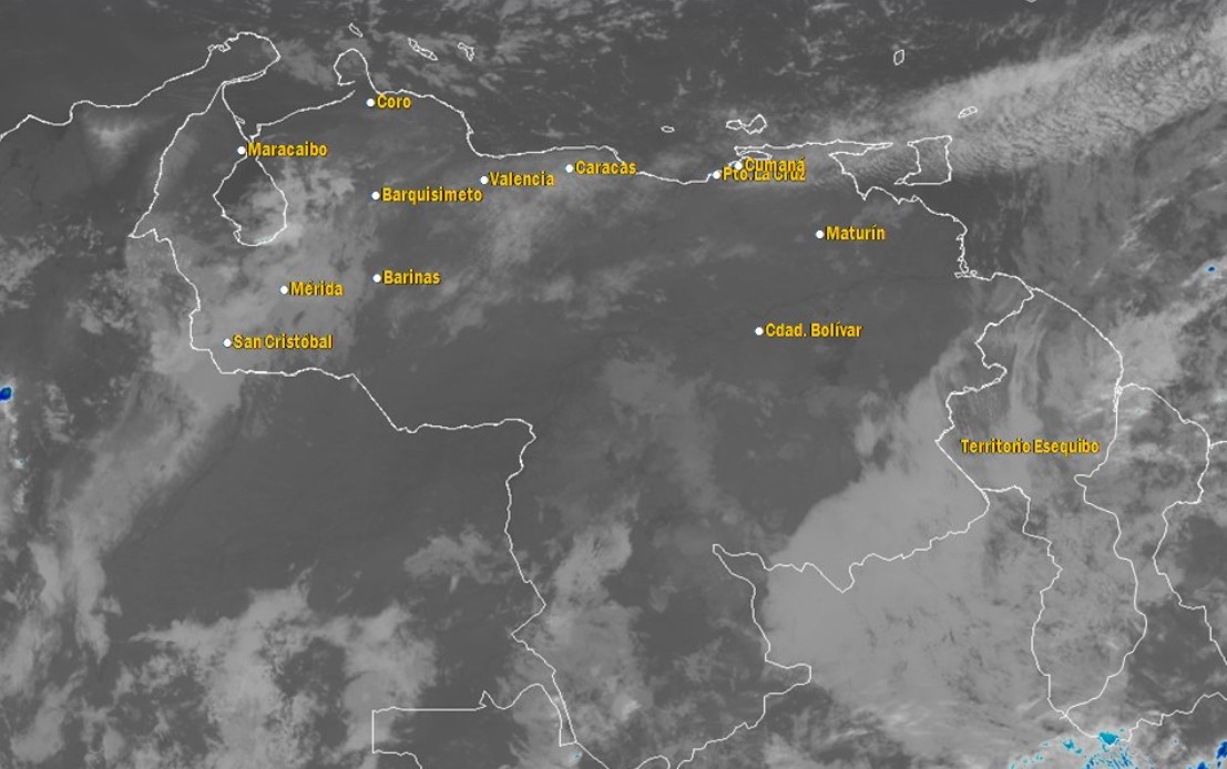 El estado del tiempo en Venezuela este martes #14Ene, según el Inameh