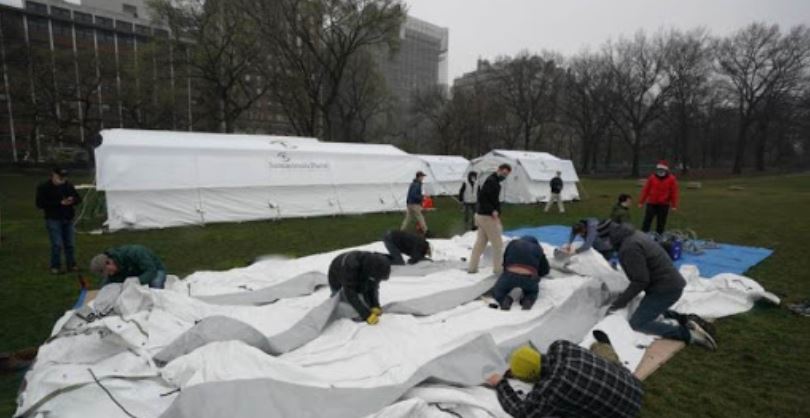 Cerraron hospital de campaña en Central Park y abrieron uno en Washington tras repunte de Covid-19