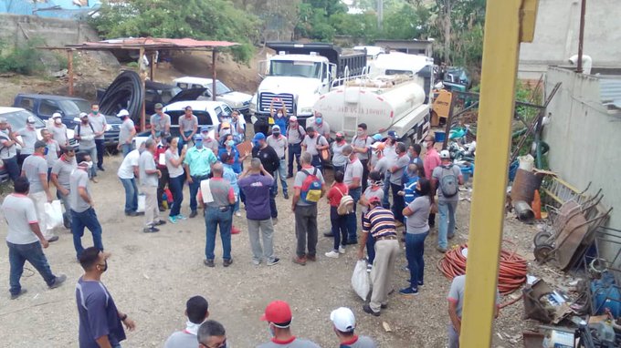 Trabajadores de Hidrocapital en los Valles del Tuy protestan exigiendo cumplimiento de contrato colectivo #3Jun