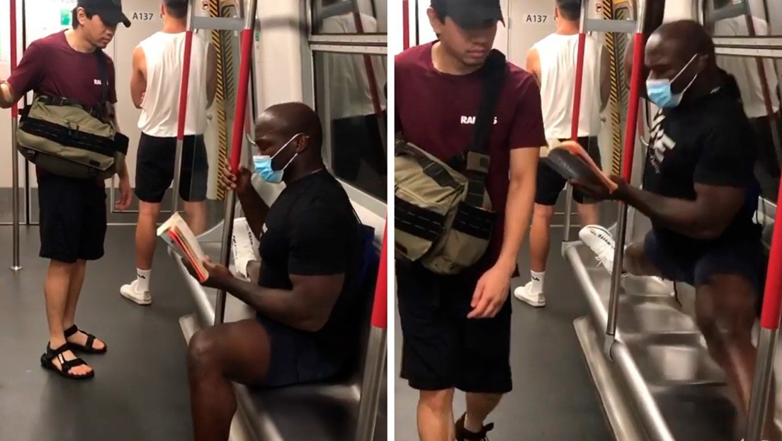Intentó sentarse sin mascarilla al lado de un luchador en el metro y recibió una inesperada reacción (Video)