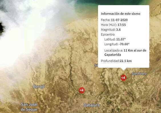 Se registraron dos sismos de magnitud moderada en el estado Falcón este #11Jul